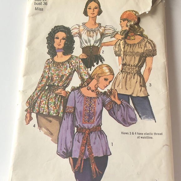 Simplicity Blouses Top Vintage Pattern Sewing Cut & Complete